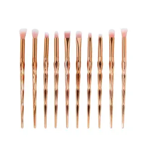 Set 10 pensule pentru machiaj profesional, Envisage, Luxury Makeup, manere gold rose