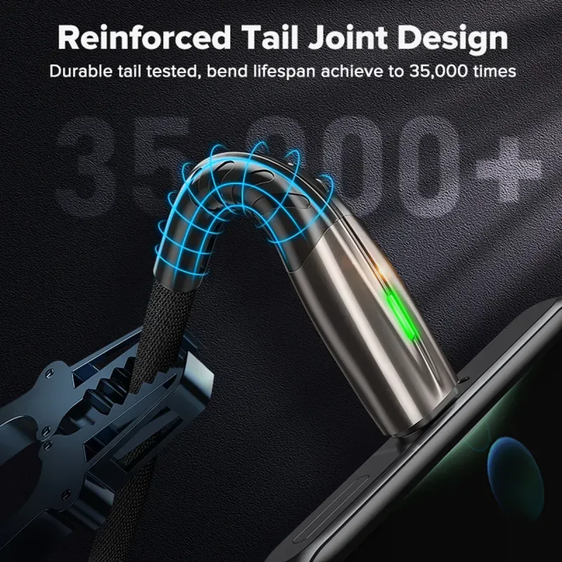 Laptop, Telefoane si Tablete - Telefoane mobile si accesorii - Accesorii Telefoane - Cabluri si adaptoare telefoane - Cablu date LED si incarcare rapida 5A 1m, Emeszon®, Type-C USB transfer date, incarcare telefon, Quick Charge 3.0, rosu - Infinity.ro