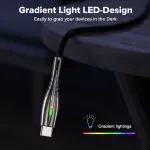 Laptop, Telefoane si Tablete - Telefoane mobile si accesorii - Accesorii Telefoane - Cabluri si adaptoare telefoane - Cablu date LED si incarcare rapida 5A 1m, Emeszon®, Type-C USB transfer date, incarcare telefon, Quick Charge 3.0, rosu - Infinity.ro