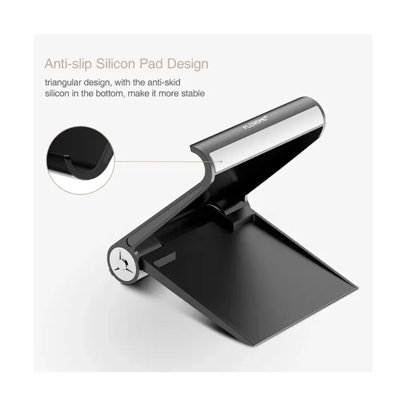 Laptop, Telefoane si Tablete - Telefoane mobile si accesorii - Accesorii Telefoane - Suport si docking telefoane - Suport birou masa telefon mobil tableta Floveme banda silicon anti alunecare, se modeleaza la unghi 0 - 100 grade, Negru - Infinity.ro