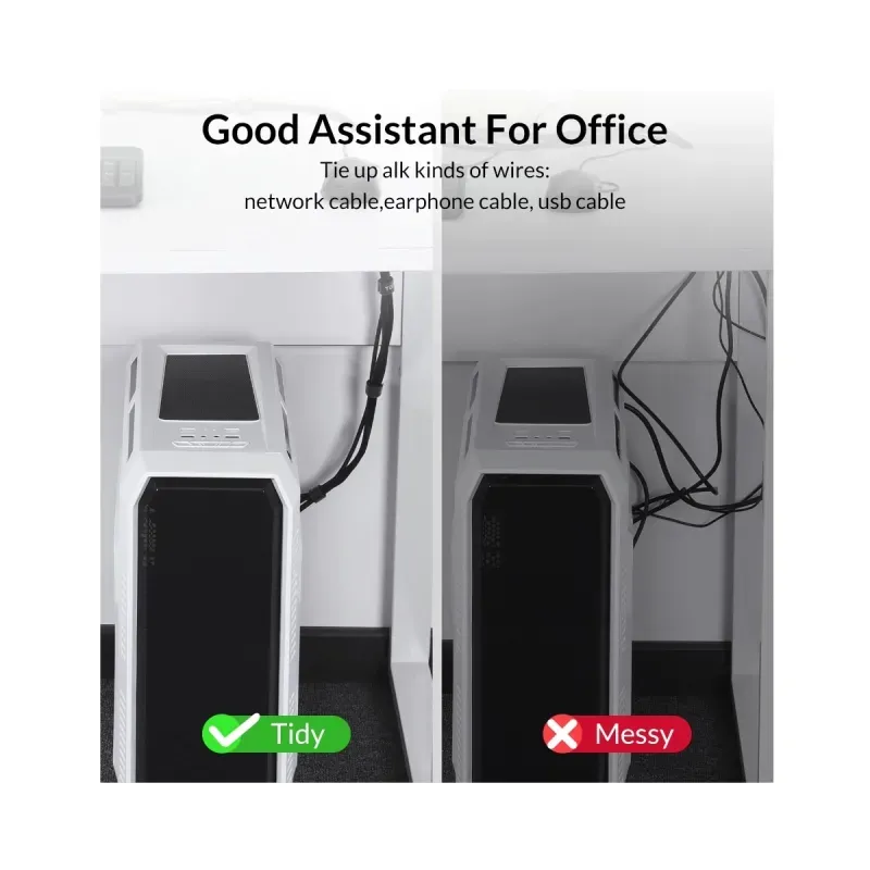 PC, gaming si accesorii - Retelistica - Cabluri si accesorii - Organizator cabluri, cu arici TOPK 5m, Birou PC Retea Office, negru - Infinity.ro