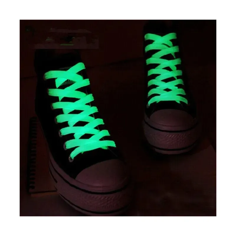 Sport si Outdoor - Accesorii si echipamente sportive - Alte accesorii sportive - Sireturi fosforescente model sport, lumineaza noaptea, 1 pereche, lungime 100 cm, material textil, alb - Infinity.ro