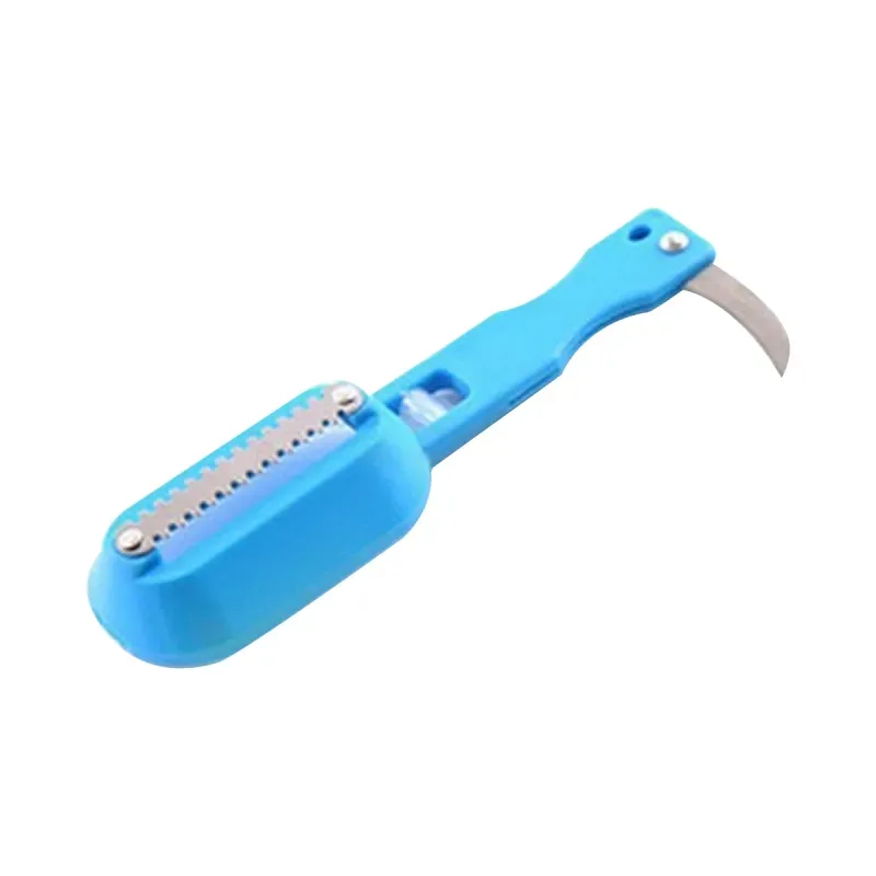 Casa si Gradina - Bucatarie si vesela - Ustensile bucatarie - Razatori si curatatoare - Curatator Peste, Emeszon®, contine cuva depozitare solzi Peste, mini cutit de Inox incorporat razuire solzi, albastru - Infinity.ro