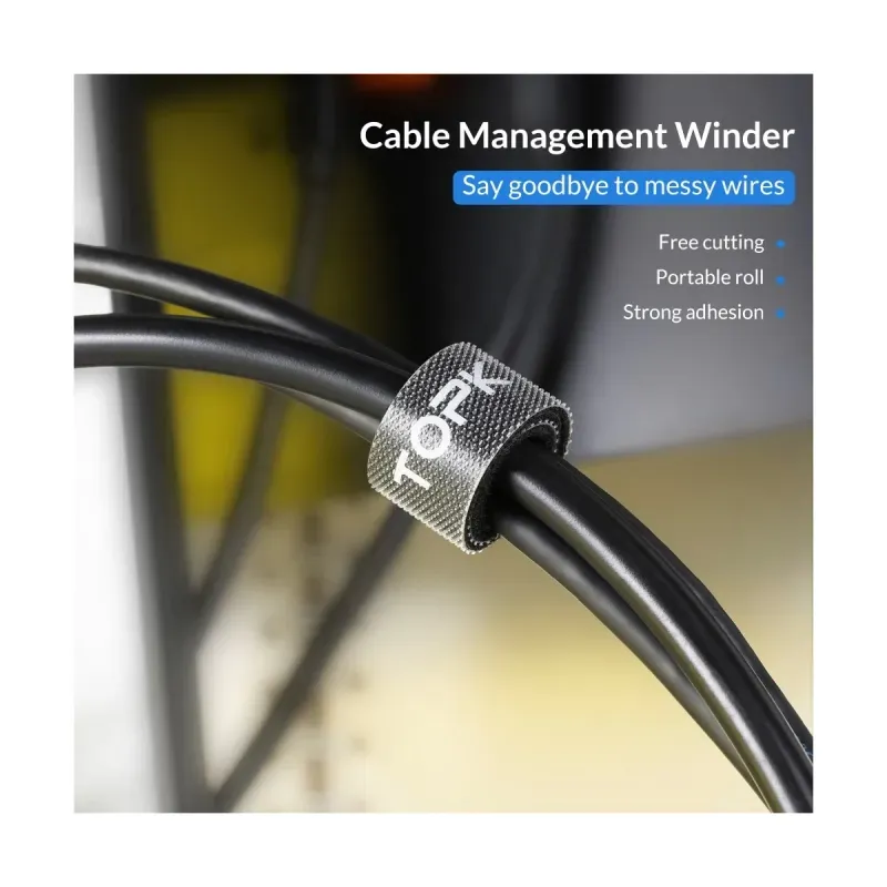 Casa si Gradina - Electrice - Cabluri electrice si conductori - Organizator cabluri, cu arici TOPK 2m, Birou PC Retea Office, negru - Infinity.ro