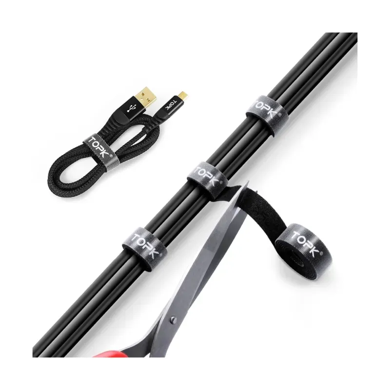 Casa si Gradina - Electrice - Cabluri electrice si conductori - Organizator cabluri, cu arici TOPK 2m, Birou PC Retea Office, negru - Infinity.ro