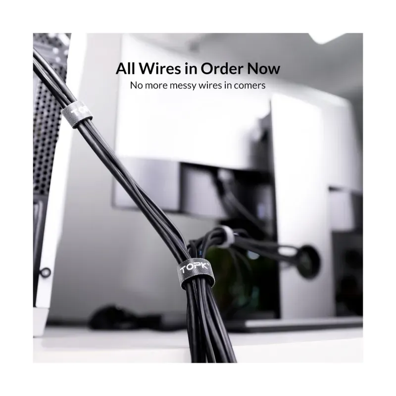 Casa si Gradina - Electrice - Cabluri electrice si conductori - Organizator cabluri, cu arici TOPK 2m, Birou PC Retea Office, negru - Infinity.ro