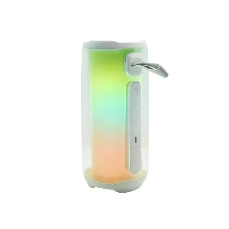 TV, Audio-Video si Foto - Portabile audio - Boxe portabile - Boxa portabila RGB 360 LED Pulse 5, Emeszon ®, Subwoofer 20W, Bluetooth 4.0, IPX6, Type C, Slot card Micro SD, Jack, alb - Infinity.ro