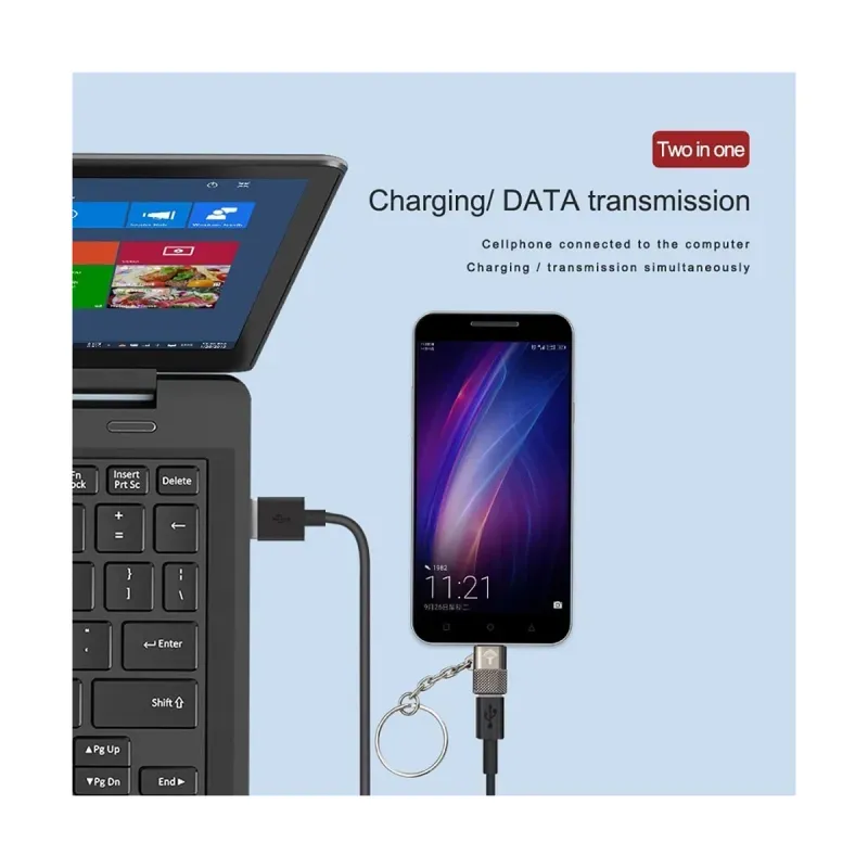 Laptop, Telefoane si Tablete - Telefoane mobile si accesorii - Accesorii Telefoane - Cabluri si adaptoare telefoane - Breloc chei adaptor Micro USB la Type - C OTG, Rocketek Profesional, pentru tablete si telefoane mobile, negru - Infinity.ro