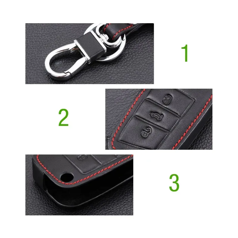 Auto si Moto - Electrice auto - Alte accesorii electrice auto - Husa telecomanda auto tip breloc, chei de tip briceag, marca VW, Volkswagen, Skoda sau Seat, din piele ecologica, negru - Infinity.ro
