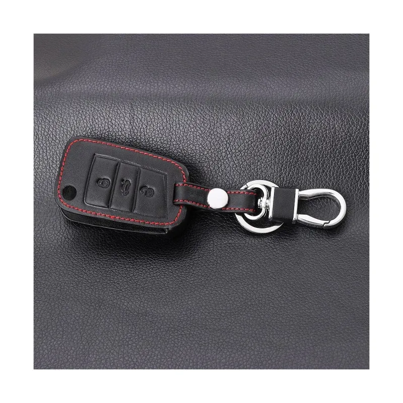 Auto si Moto - Electrice auto - Alte accesorii electrice auto - Husa telecomanda auto tip breloc, chei de tip briceag, marca VW, Volkswagen, Skoda sau Seat, din piele ecologica, negru - Infinity.ro