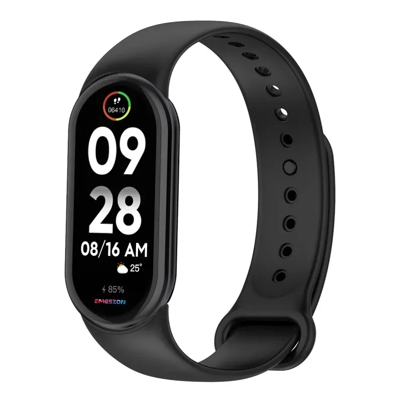 Laptop, Telefoane si Tablete - Wearables si gadgeturi - Wearables - Smartwatch-uri - Bratara Smart Fitness Tracker Emeszon® Oximetru Pedometru Cardio Calorii Apeluri Mesaje, M8 + Bonus Curea Albastra, rosu - Infinity.ro