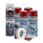 Auto si Moto - Reparatii si depanare - Scule auto - Echipamente de vopsit - Kit complet reparatie si vopsire jante culoare Rosu Burgundy Metalizat, V4 - Infinity.ro