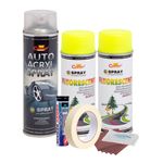 Auto si Moto - Reparatii si depanare - Scule auto - Echipamente de vopsit - Kit complet reparatie si vopsire jante culoare Galben Fluorescent, V2 - Infinity.ro