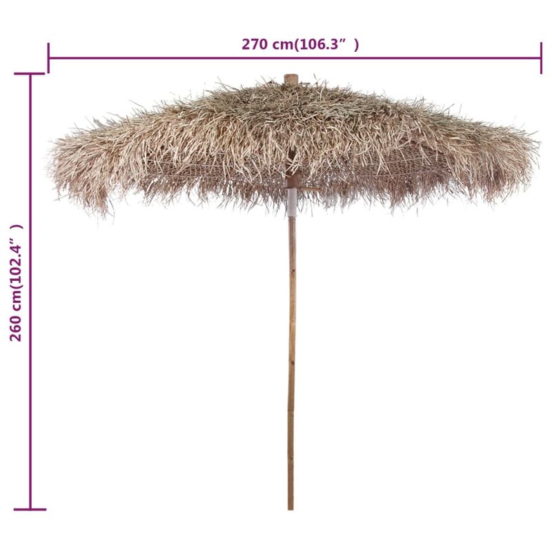 Casa si Gradina - Gradina si terasa - Umbrele si pavilioane - Umbrele - Umbrela din bambus cu umbrar din frunze de bananier, 270 cm - Infinity.ro