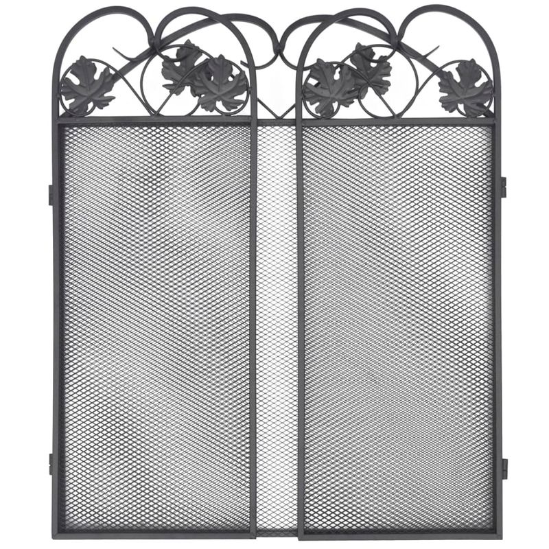 Casa si Gradina - Termice - Sobe, Seminee si accesorii - Accesorii seminee si sobe - Ecran de semineu cu 3 panouri, negru, fier - Infinity.ro