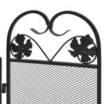 Casa si Gradina - Termice - Sobe, Seminee si accesorii - Accesorii seminee si sobe - Ecran de semineu cu 3 panouri, negru, fier - Infinity.ro