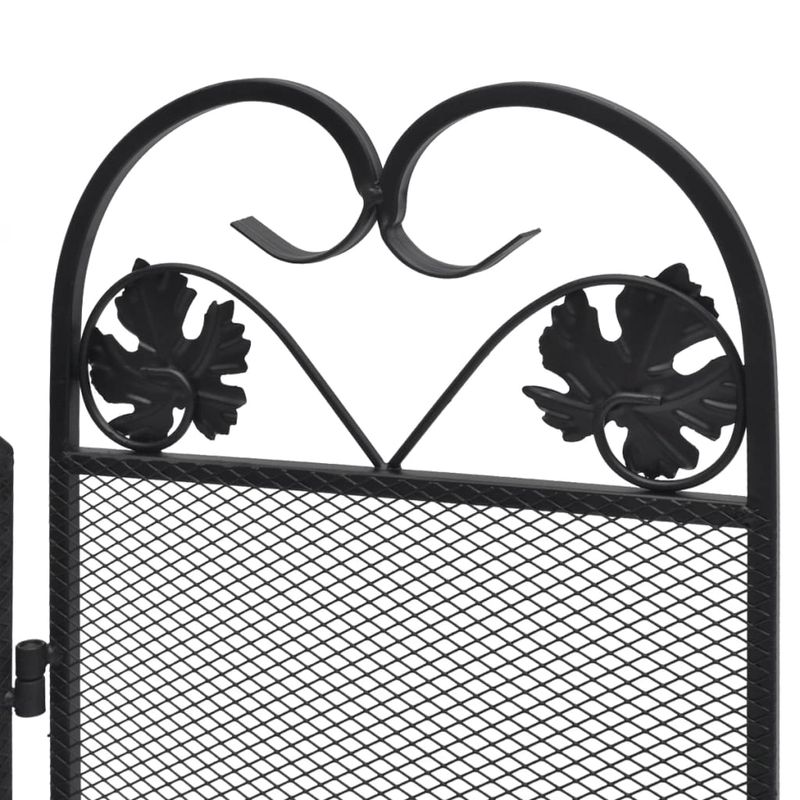 Casa si Gradina - Termice - Sobe, Seminee si accesorii - Accesorii seminee si sobe - Ecran de semineu cu 3 panouri, negru, fier - Infinity.ro