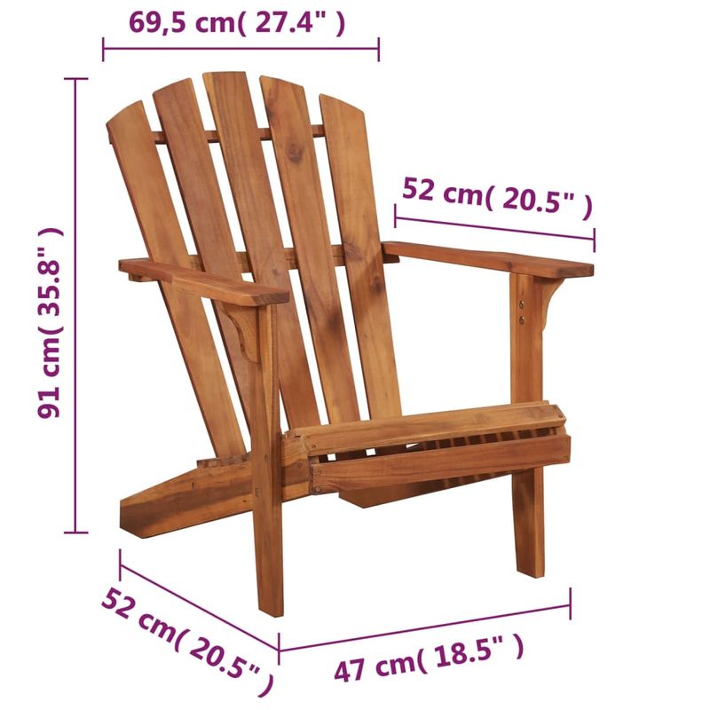 Casa si Gradina - Gradina si terasa - Mobilier exterior - Scaune si sezlonguri gradina - Scaun de gradina Adirondack, lemn masiv de acacia - Infinity.ro