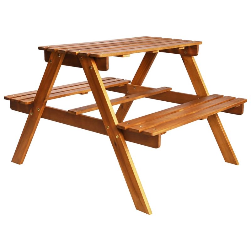 Casa si Gradina - Gradina si terasa - Mobilier exterior - Mese gradina - Masa picnic pentru copii cu umbrela, 79x90x60 cm, lemn acacia - Infinity.ro