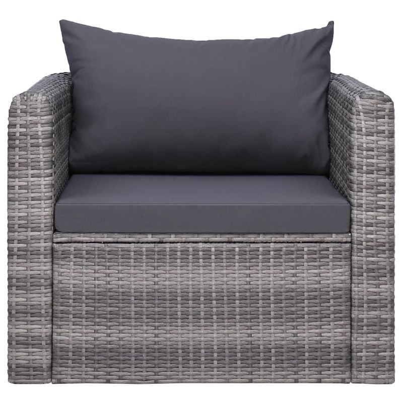 Casa si Gradina - Gradina si terasa - Mobilier exterior - Scaune si sezlonguri gradina - Scaun de gradina cu perne, gri, poliratan - Infinity.ro