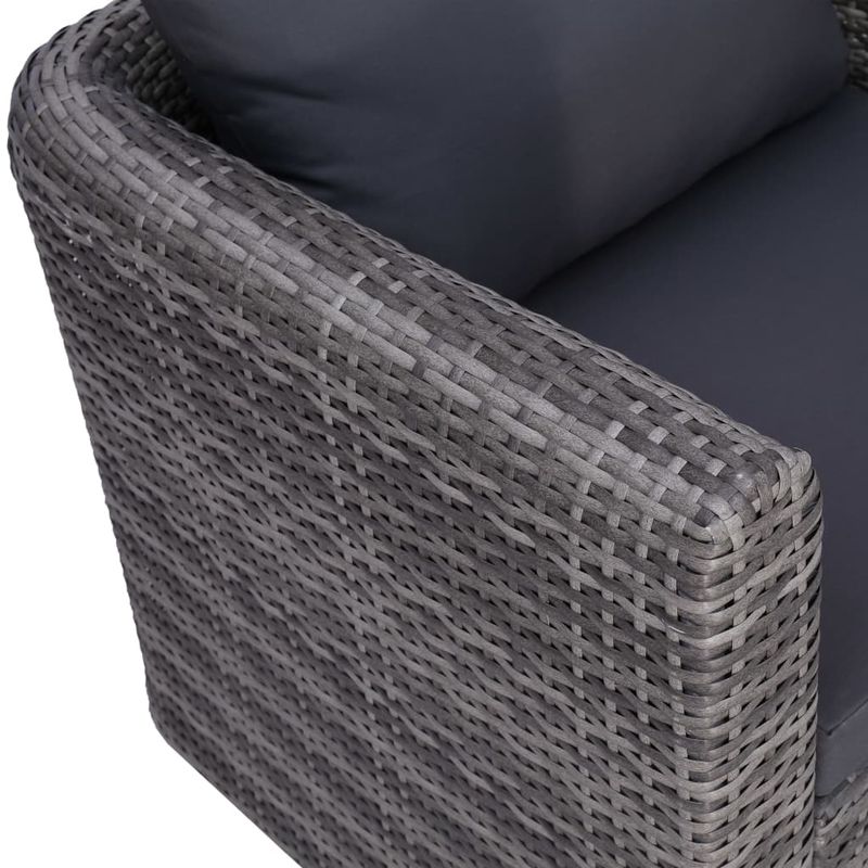 Casa si Gradina - Gradina si terasa - Mobilier exterior - Scaune si sezlonguri gradina - Scaun de gradina cu perne, gri, poliratan - Infinity.ro