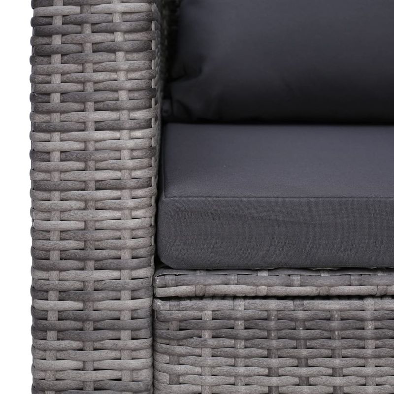 Casa si Gradina - Gradina si terasa - Mobilier exterior - Scaune si sezlonguri gradina - Scaun de gradina cu perne, gri, poliratan - Infinity.ro