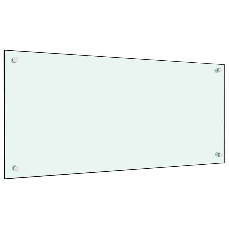 Casa si Gradina - Sanitare - Chiuveta bucatarie si accesorii - Accesorii chiuvete - Panou antistropi de bucatarie, alb, 90x40 cm, sticla securizata - Infinity.ro