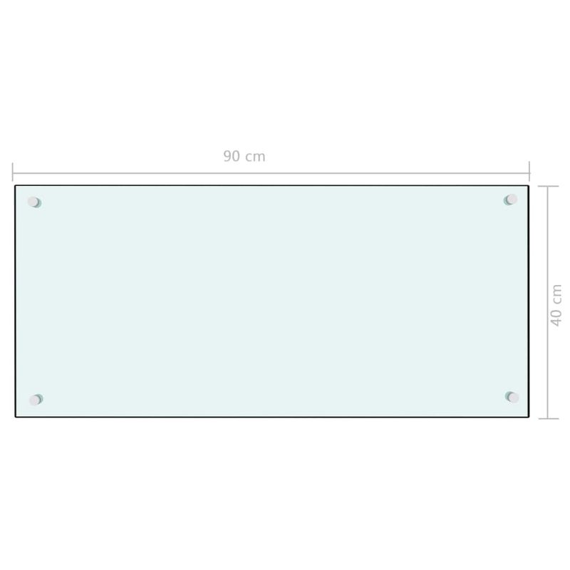 Casa si Gradina - Sanitare - Chiuveta bucatarie si accesorii - Accesorii chiuvete - Panou antistropi de bucatarie, alb, 90x40 cm, sticla securizata - Infinity.ro