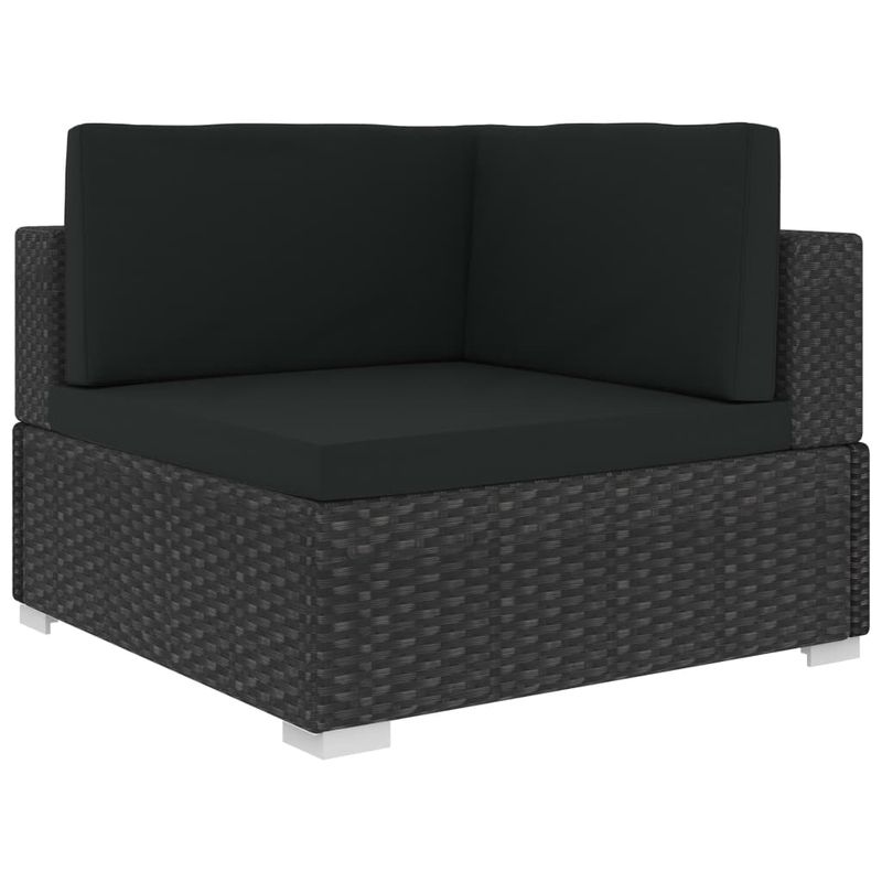 Casa si Gradina - Gradina si terasa - Mobilier exterior - Seturi mobila gradina - Set mobilier de gradina cu perne, 6 piese, negru, poliratan - Infinity.ro