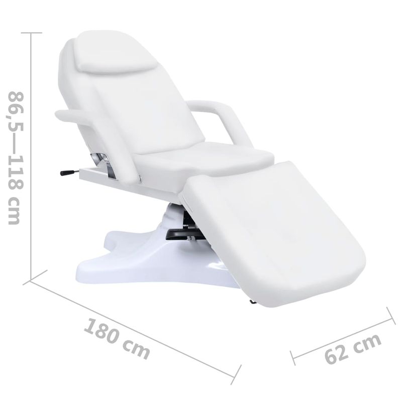 Ingrijire personala si Cosmetice - Sanatate si wellness - Articole wellness - Fotolii de masaj - Masa de masaj, alb, 180 x 62 x (86,5-118) cm - Infinity.ro