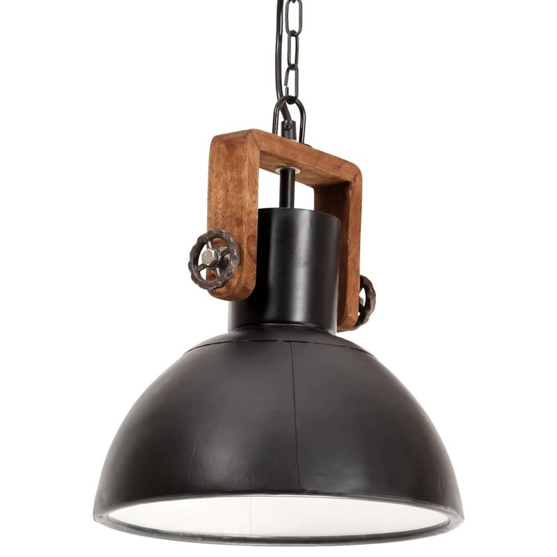 Casa si Gradina - Corpuri si surse de iluminat - Veioze si lampi - Lampi de veghe - Lampa suspendata industriala, negru, 30 cm, 25 W, E27, rotund - Infinity.ro