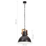 Casa si Gradina - Corpuri si surse de iluminat - Veioze si lampi - Lampi de veghe - Lampa suspendata industriala, negru, 30 cm, 25 W, E27, rotund - Infinity.ro