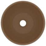 Casa si Gradina - Sanitare - Lavoar baie si accesorii - Lavoare si piedestale - Chiuveta baie lux, crem mat, 40x15 cm, ceramica, rotund - Infinity.ro