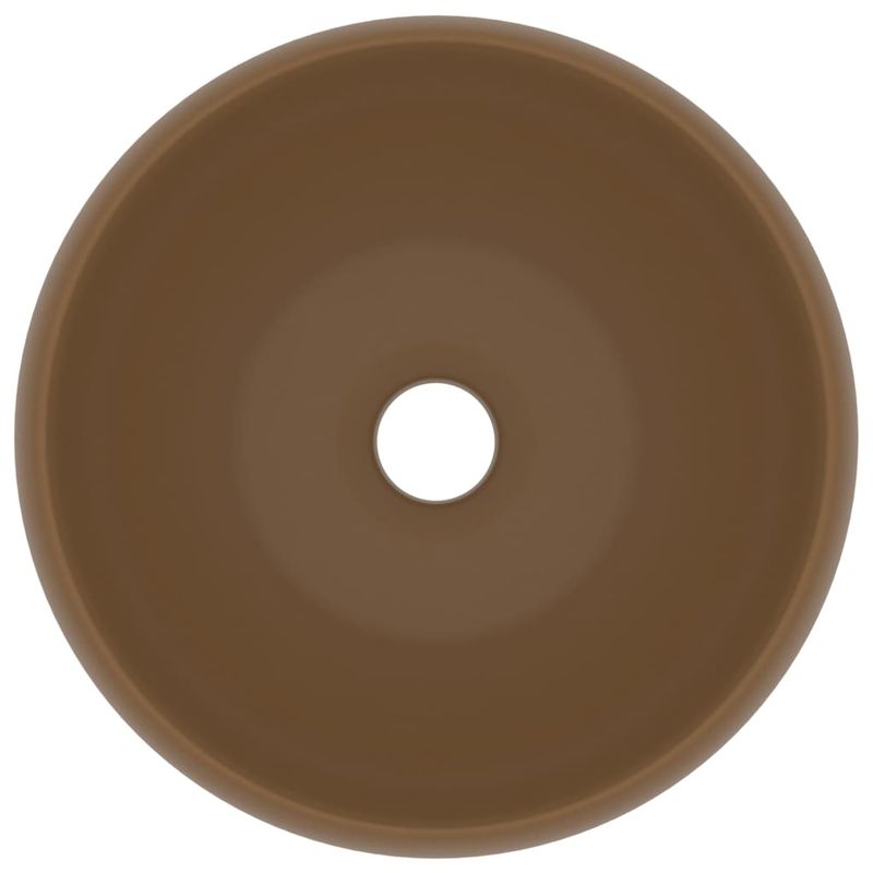 Casa si Gradina - Sanitare - Lavoar baie si accesorii - Lavoare si piedestale - Chiuveta baie lux, crem mat, 40x15 cm, ceramica, rotund - Infinity.ro