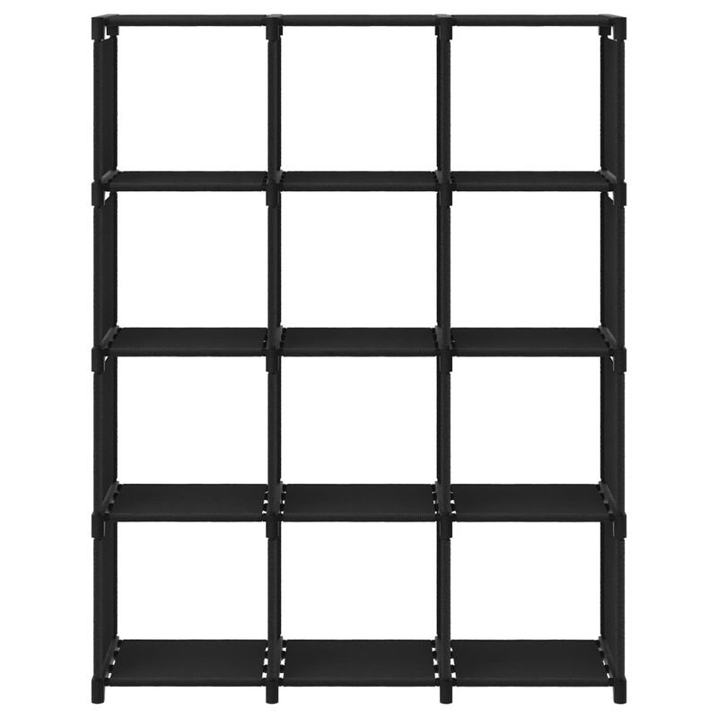 Casa si Gradina - Mobilier - Biblioteci si rafturi - Biblioteci - Raft expunere, 12 cuburi, negru, 103x30x141 cm, material textil - Infinity.ro
