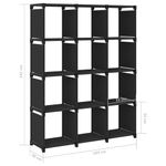 Casa si Gradina - Mobilier - Biblioteci si rafturi - Biblioteci - Raft expunere, 12 cuburi, negru, 103x30x141 cm, material textil - Infinity.ro