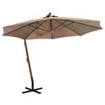 Casa si Gradina - Gradina si terasa - Umbrele si pavilioane - Umbrele - Umbrela suspendata cu stalp, gri taupe, 3,5x2,9 m, lemn brad - Infinity.ro