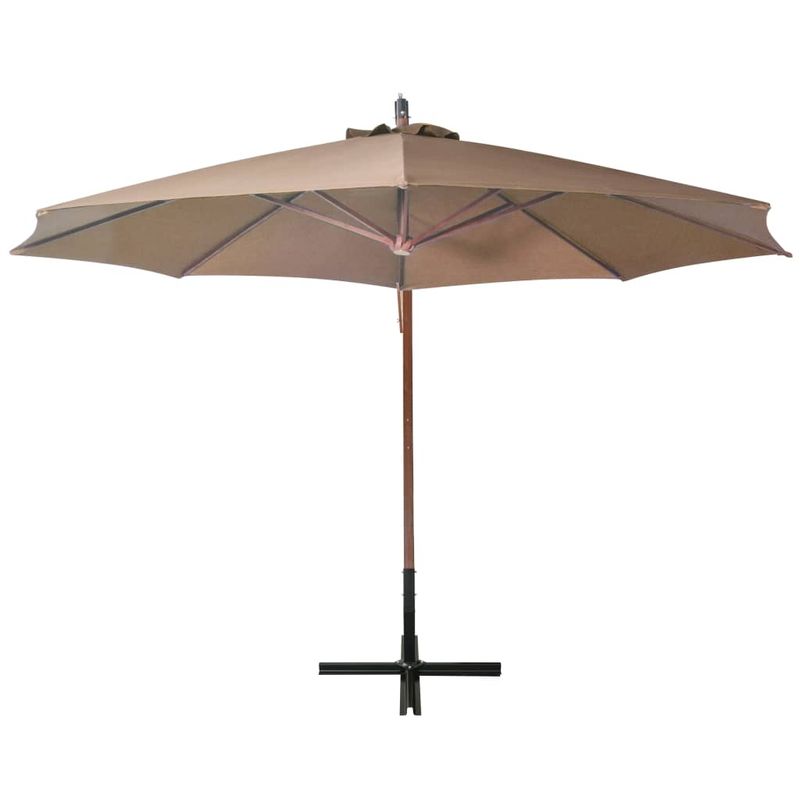 Casa si Gradina - Gradina si terasa - Umbrele si pavilioane - Umbrele - Umbrela suspendata cu stalp, gri taupe, 3,5x2,9 m, lemn brad - Infinity.ro