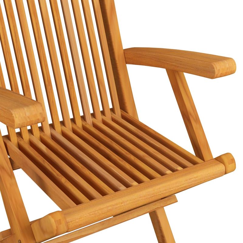 Casa si Gradina - Gradina si terasa - Mobilier exterior - Seturi mobila gradina - Set mobilier de exterior pliabil, 5 piese, lemn masiv de tec, mărime 90x90x75 cm, model cu cotieră", formă pătrat - Infinity.ro