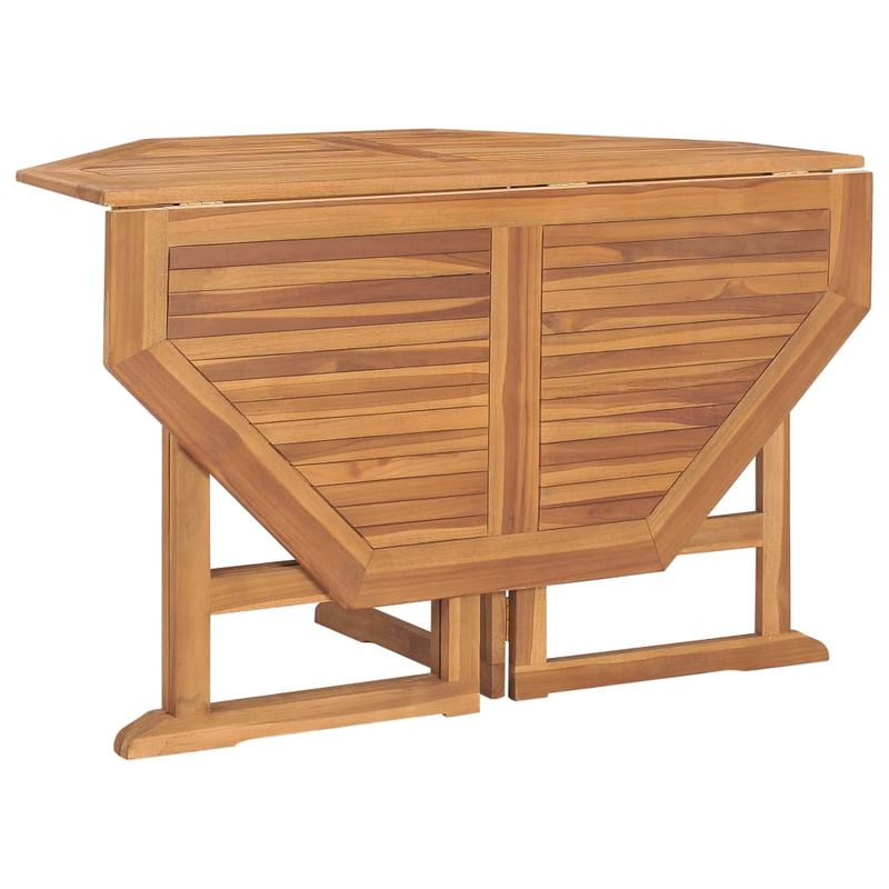 Casa si Gradina - Gradina si terasa - Mobilier exterior - Seturi mobila gradina - Set mobilier de exterior pliabil, 5 piese, lemn masiv de tec, mărime 120x120x75 cm, model cu cotieră", formă octogon - Infinity.ro