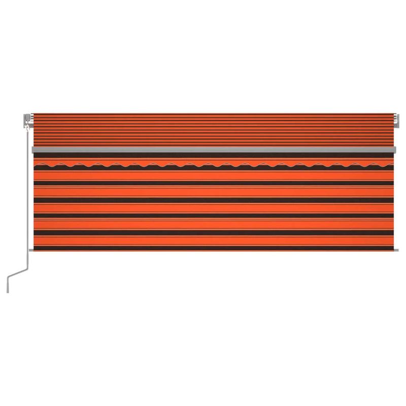 Casa si Gradina - Gradina si terasa - Umbrele si pavilioane - Umbrele - Copertina retractabila manual stor&LED portocaliu&maro 4,5x3 m - Infinity.ro