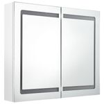 Casa si Gradina - Mobilier - Mobilier baie - Corpuri baie - Dulap de baie cu oglinda si LED, alb stralucitor, 80x12x68 cm - Infinity.ro