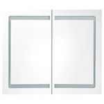 Casa si Gradina - Mobilier - Mobilier baie - Corpuri baie - Dulap de baie cu oglinda si LED, alb stralucitor, 80x12x68 cm - Infinity.ro