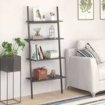 Casa si Gradina - Mobilier - Biblioteci si rafturi - Biblioteci - Raft inclinat, cu 4 niveluri, negru, 64x34x150,5 cm - Infinity.ro
