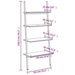 Casa si Gradina - Mobilier - Biblioteci si rafturi - Biblioteci - Raft inclinat, cu 4 niveluri, negru, 64x34x150,5 cm - Infinity.ro