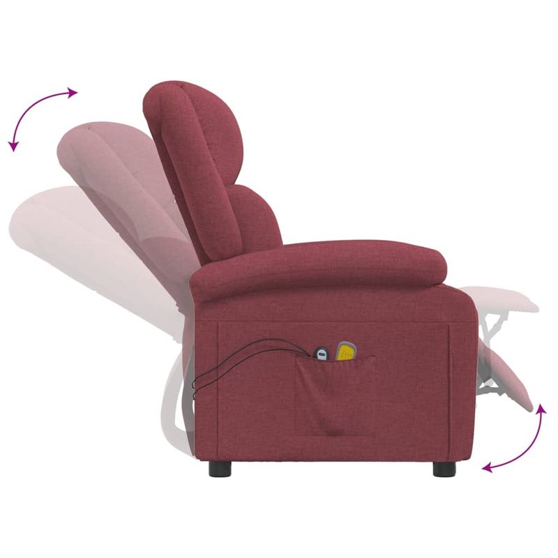 Ingrijire personala si Cosmetice - Sanatate si wellness - Articole wellness - Fotolii de masaj - Fotoliu de masaj electric rabatabil, rosu vin, textil - Infinity.ro