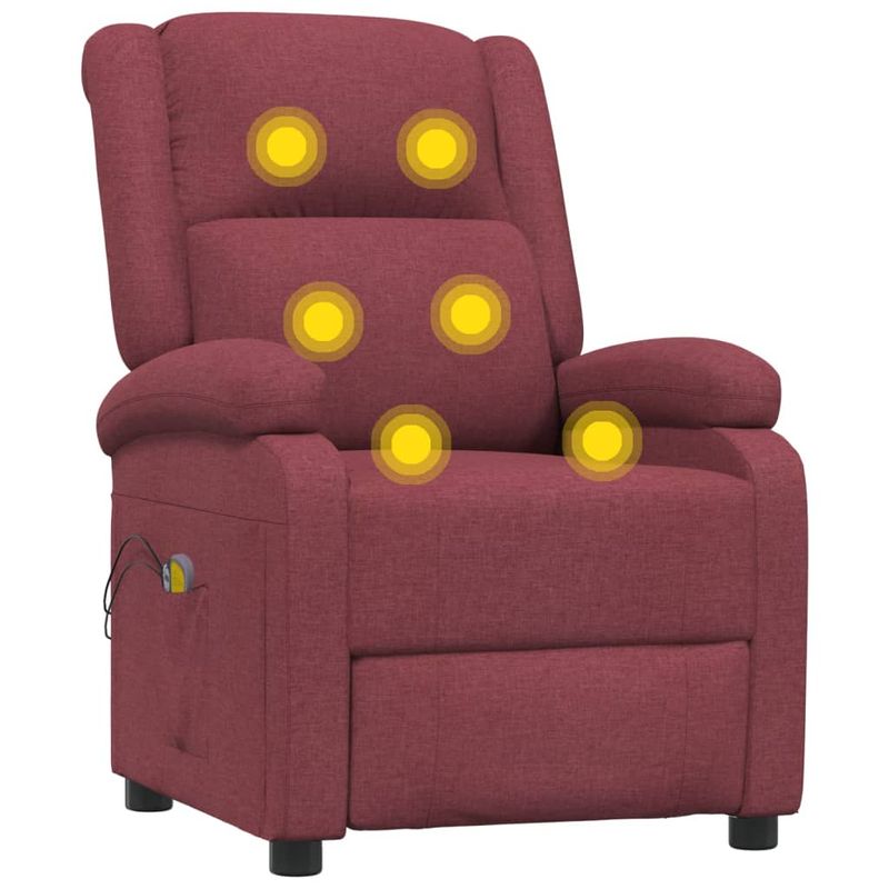 Ingrijire personala si Cosmetice - Sanatate si wellness - Articole wellness - Fotolii de masaj - Fotoliu de masaj electric rabatabil, rosu vin, textil - Infinity.ro