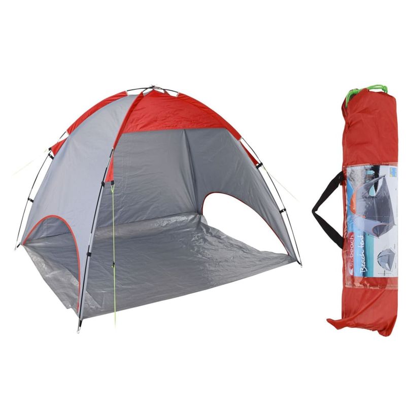 Sport si Outdoor - Camping - Corturi camping - Probeach Cort de plaja, rosu si gri, 220x120x115 cm - Infinity.ro