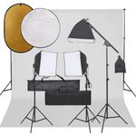 TV, Audio-Video si Foto - Aparate foto si accesorii - Accesorii foto si video - Blitzuri - Set studio foto cu set de lumini, fundal si reflector - Infinity.ro