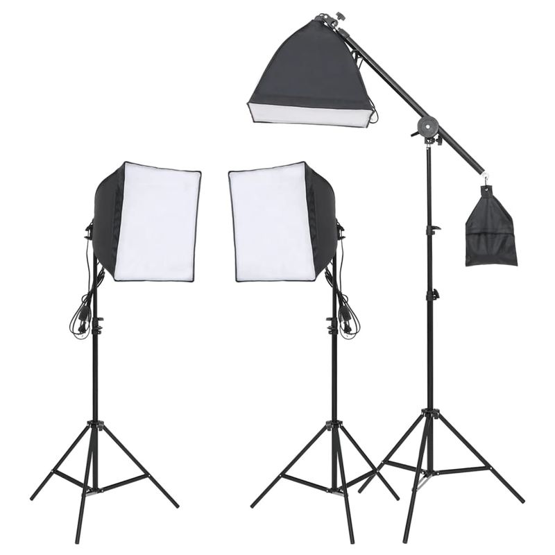 TV, Audio-Video si Foto - Aparate foto si accesorii - Accesorii foto si video - Blitzuri - Set studio foto cu set de lumini, fundal si reflector - Infinity.ro